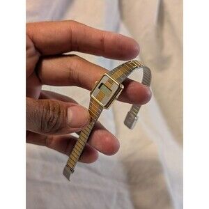 Vintage AVON Digital Watch Womens Multi-Toned Stainless Steel Retro 80's